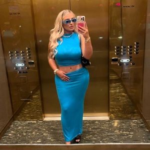 Blue 2 piece Maxi set